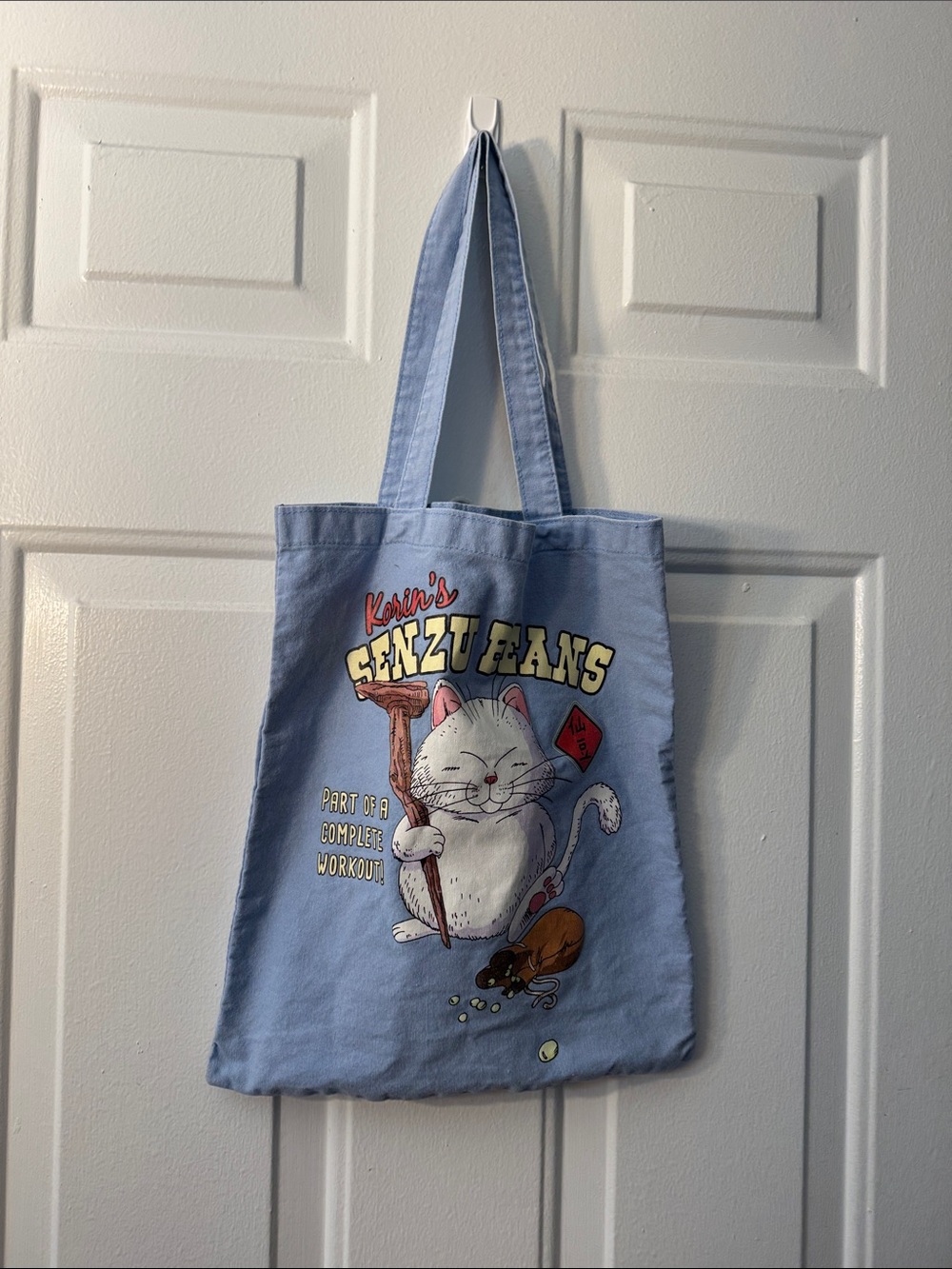Dragon Ball Z Senzu Beans Light Blue Tote Bag